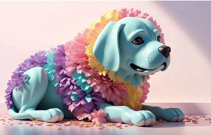 Cute Puppy Artistic 3d Character Illustration